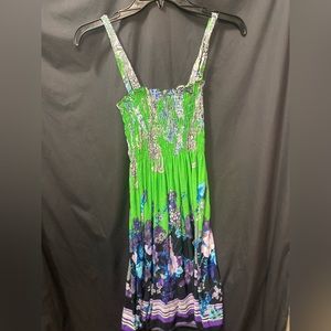 NWT Multicolored thick spaghetti strap dress size medium/large